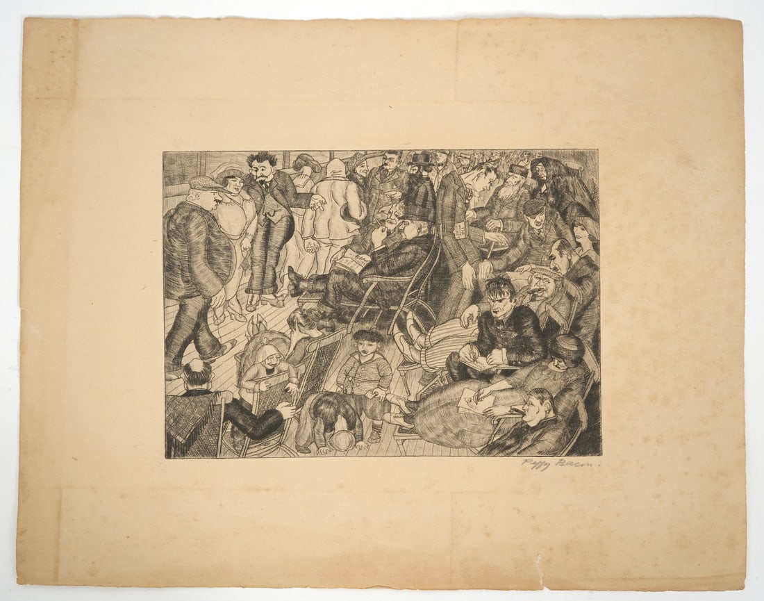 Peggy Bacon "Promenade Deck" Dry Point Etching (1 of 10)