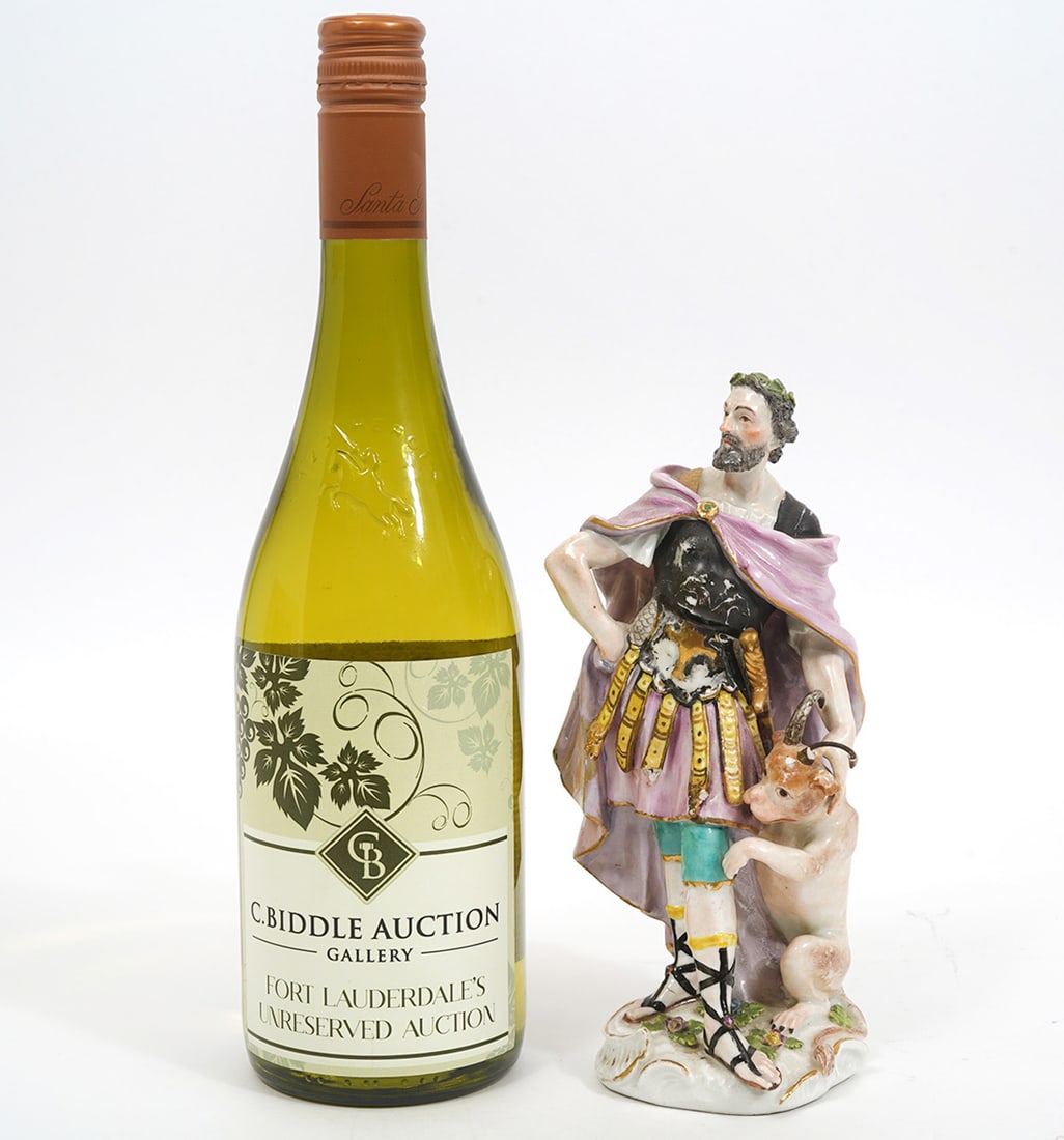 Meissen-Style Soldier with Goat Porcelain Figure (1 of 10)