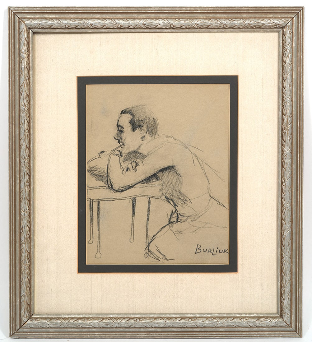 David Burliuk Drawing of Man Signed (1 of 5)