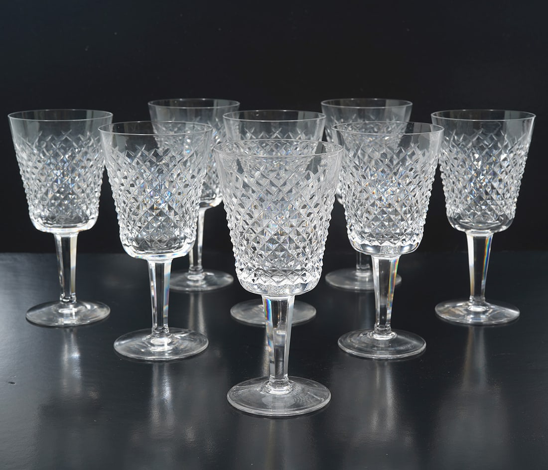 8 Waterford Crystal "Alana" Water Goblet Glasses (1 of 5)