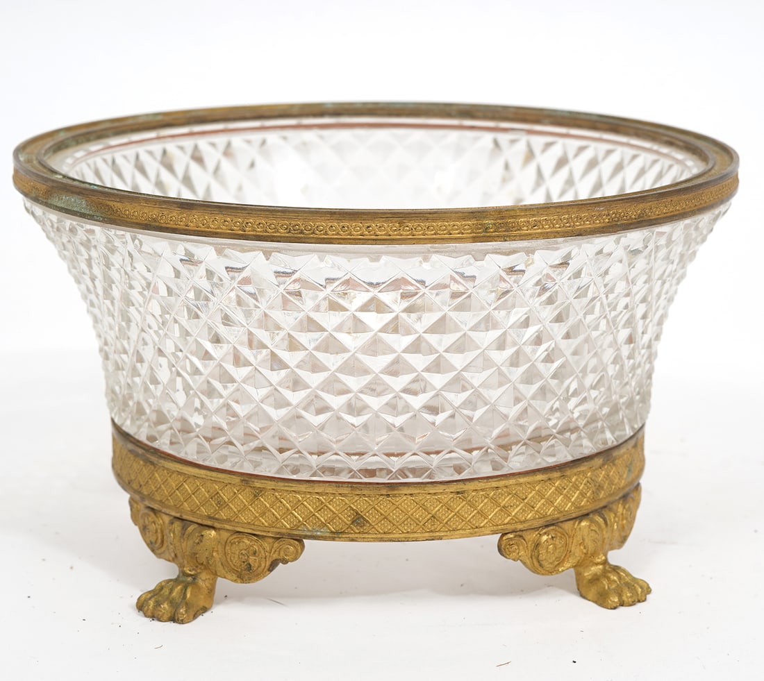 French Gilt Bronze and Cut Crystal Footed Bowl (1 of 4)