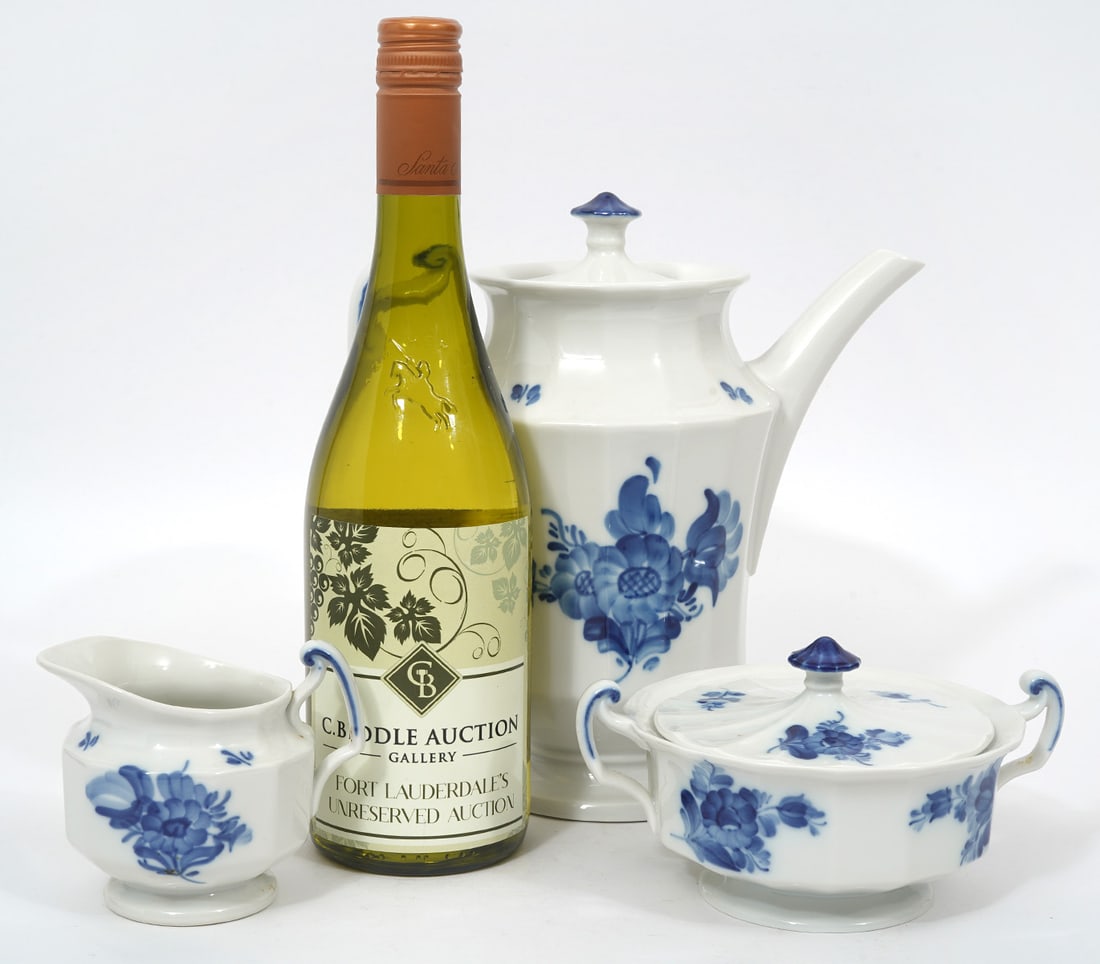 Royal Copenhagen Cobalt Blue Floral 3pc Tea Set (1 of 7)