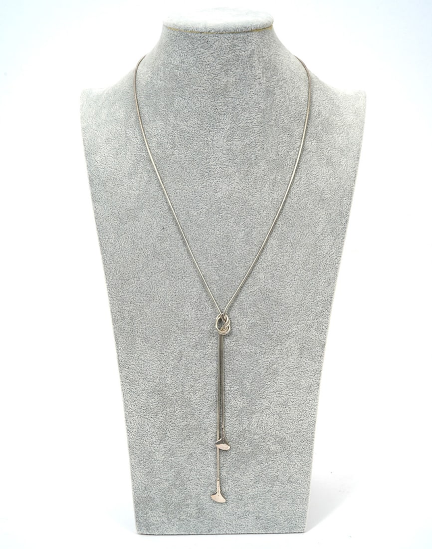 Tiffany & Co "Ginko Leaf" Sterling Lariat Necklace (1 of 6)