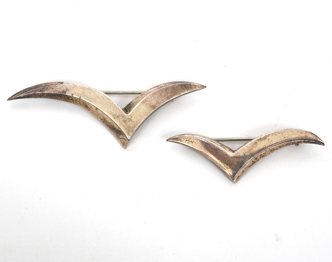 Two Tiffany & Co Sterling Modernist Bird Pins (1 of 4)