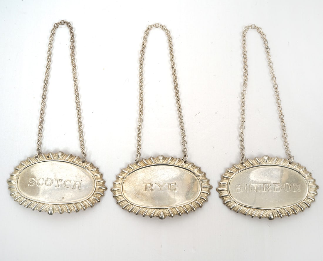 Three Sterling Silver Liquor Tags (1 of 4)