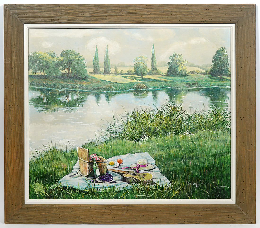 Albert Sharp Painting "Picnic" Acrylic on Masonite (1 of 6)