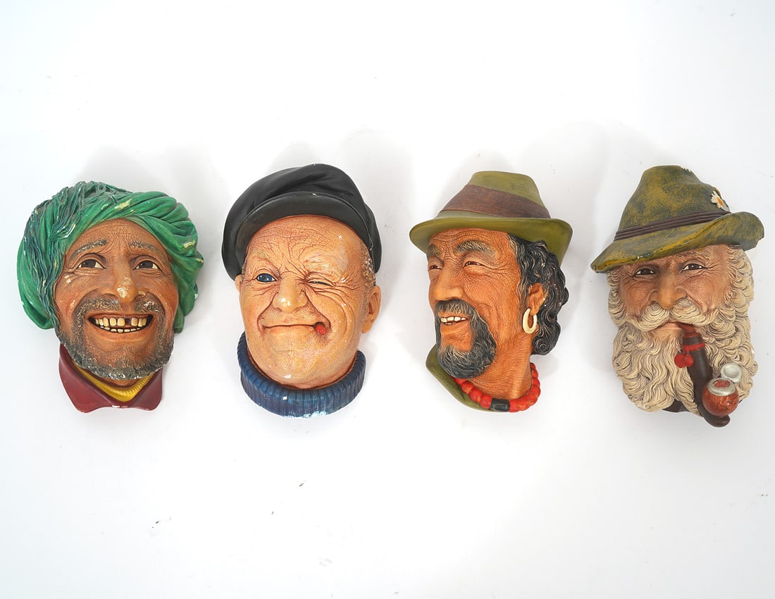 Four Bossons Character Chalkware Wall Heads (1 of 5)