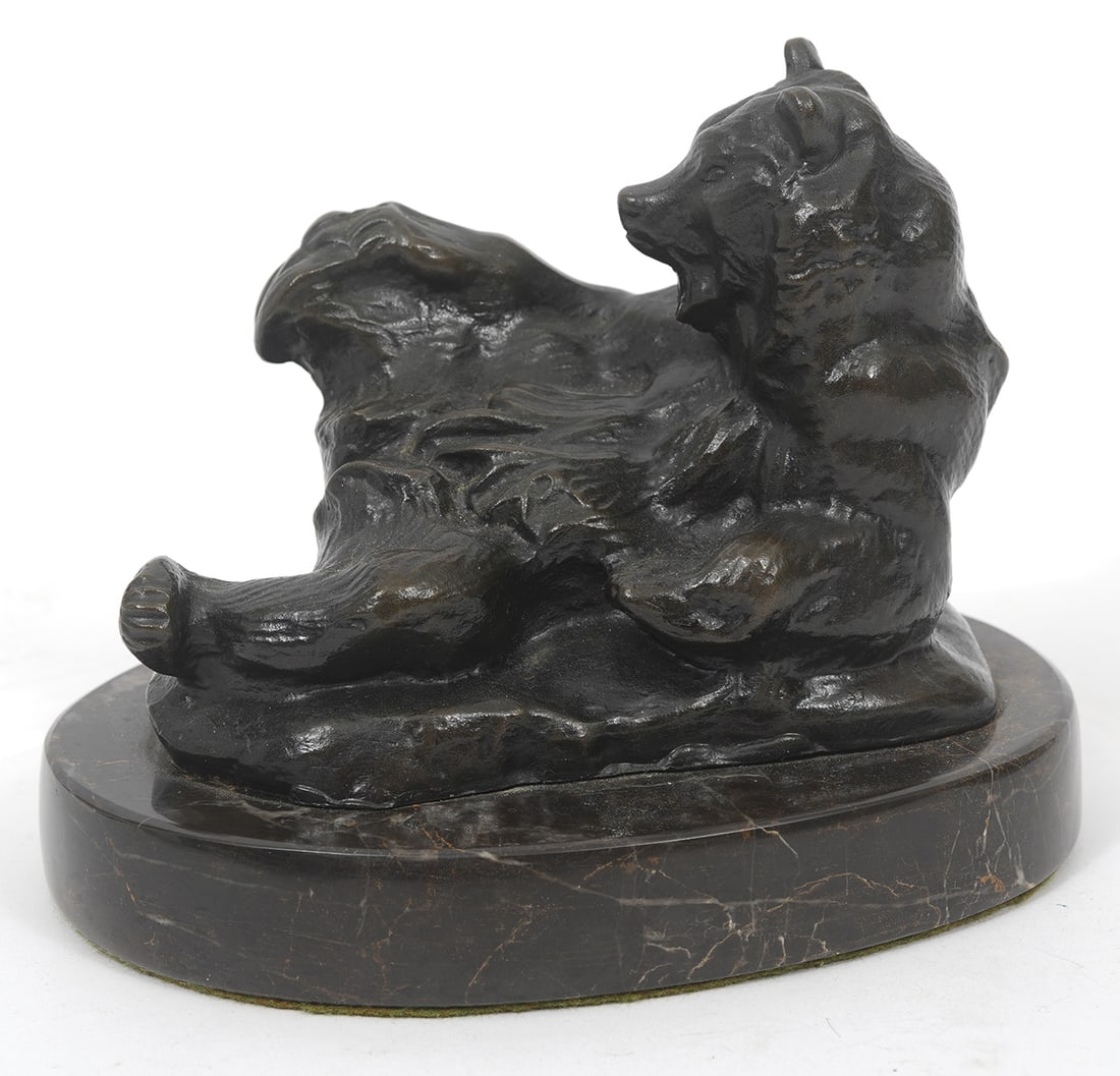 After Antoine Bayre Bronze Bear on Marble Base (1 of 7)