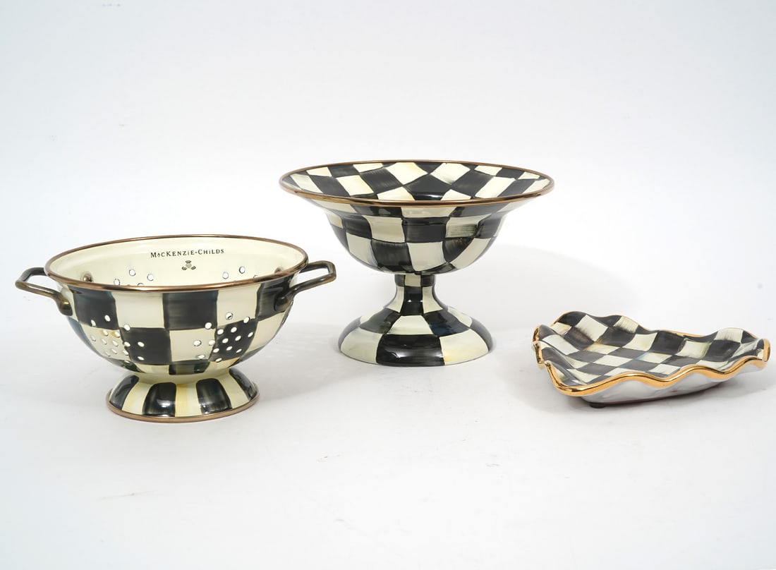 3Pcs Mackenzie-Childs Courtly Check Tableware (1 of 5)