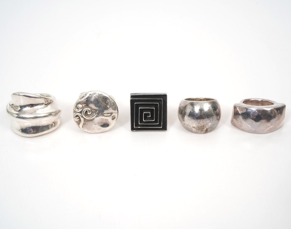 Group of Sterling Silver Modernist Rings (1 of 9)