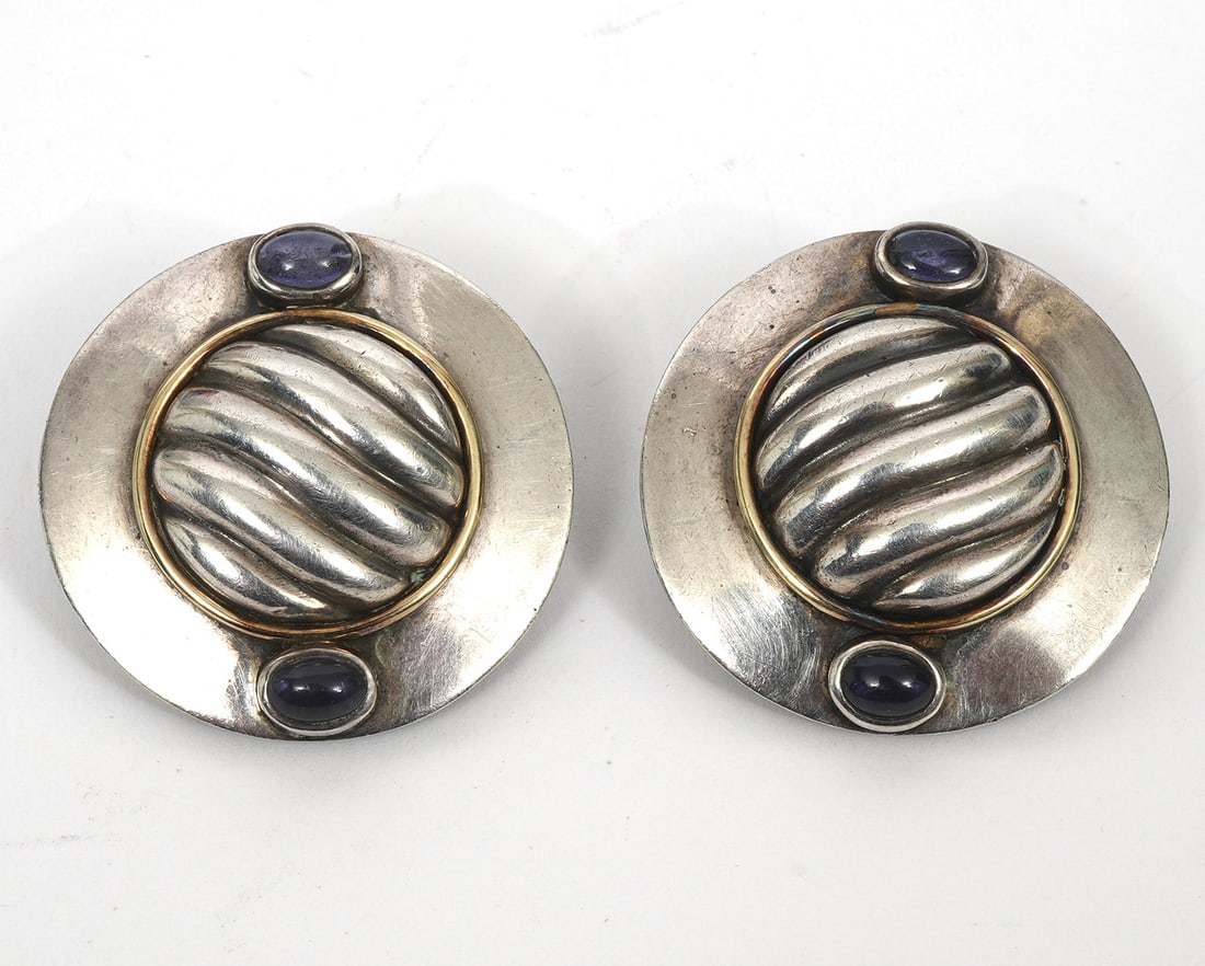 David Yurman Sterling Amethyst Clip-on Earrings (1 of 4)