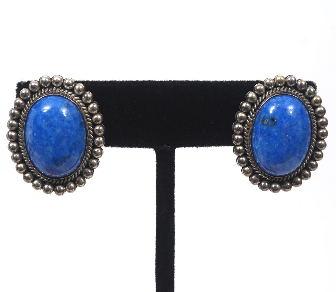 Artie Yellowhorse Navajo Sterling Lapis Earrings (1 of 3)