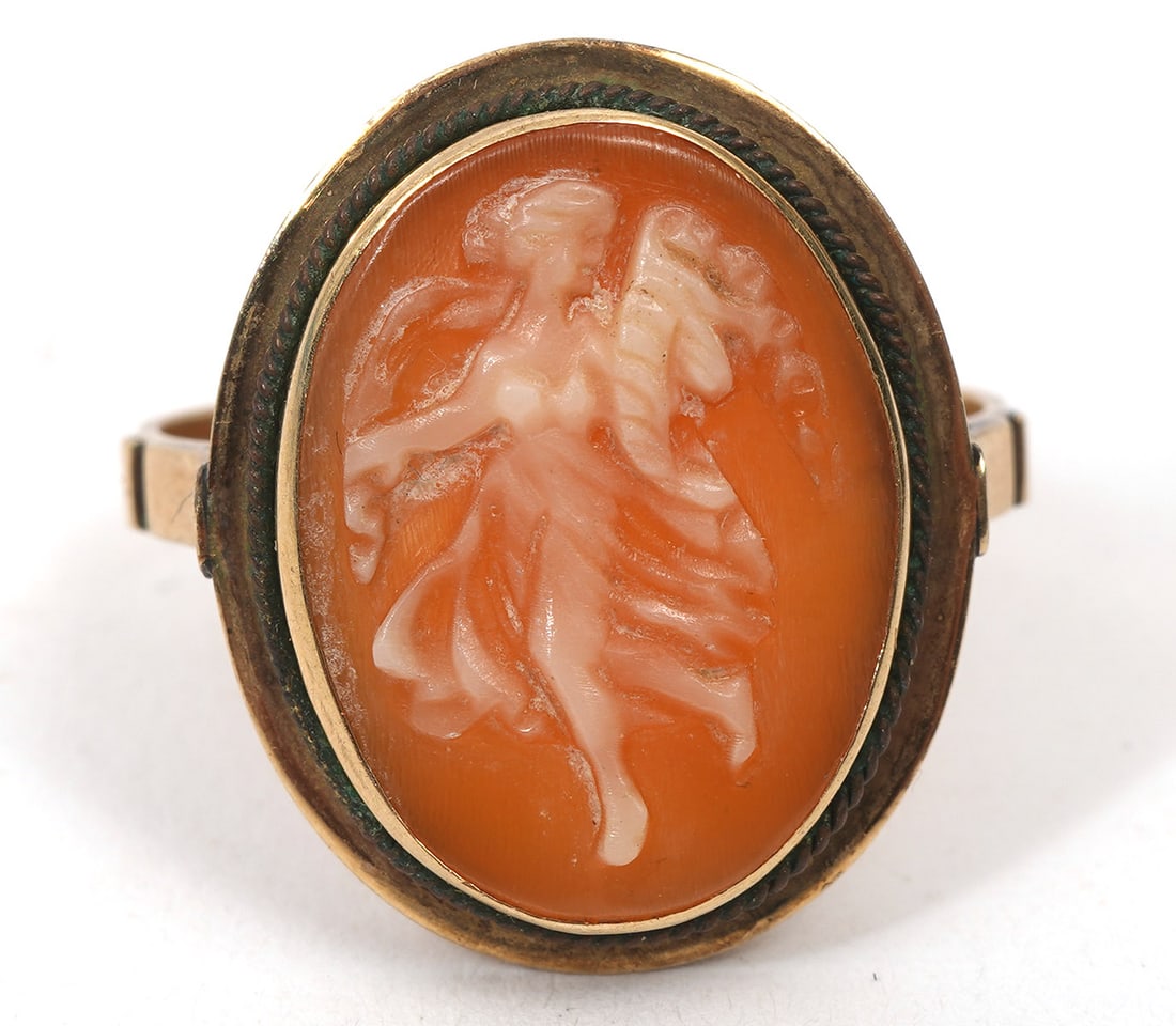 Victorian 14K Yellow Gold Shell Cameo Ring (1 of 5)