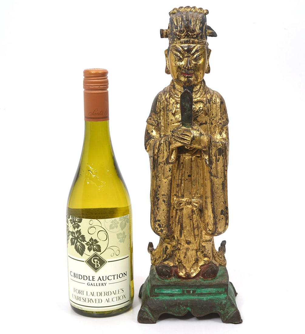 Chinese Gilt Bronze Figure of Standing Official (1 of 7)