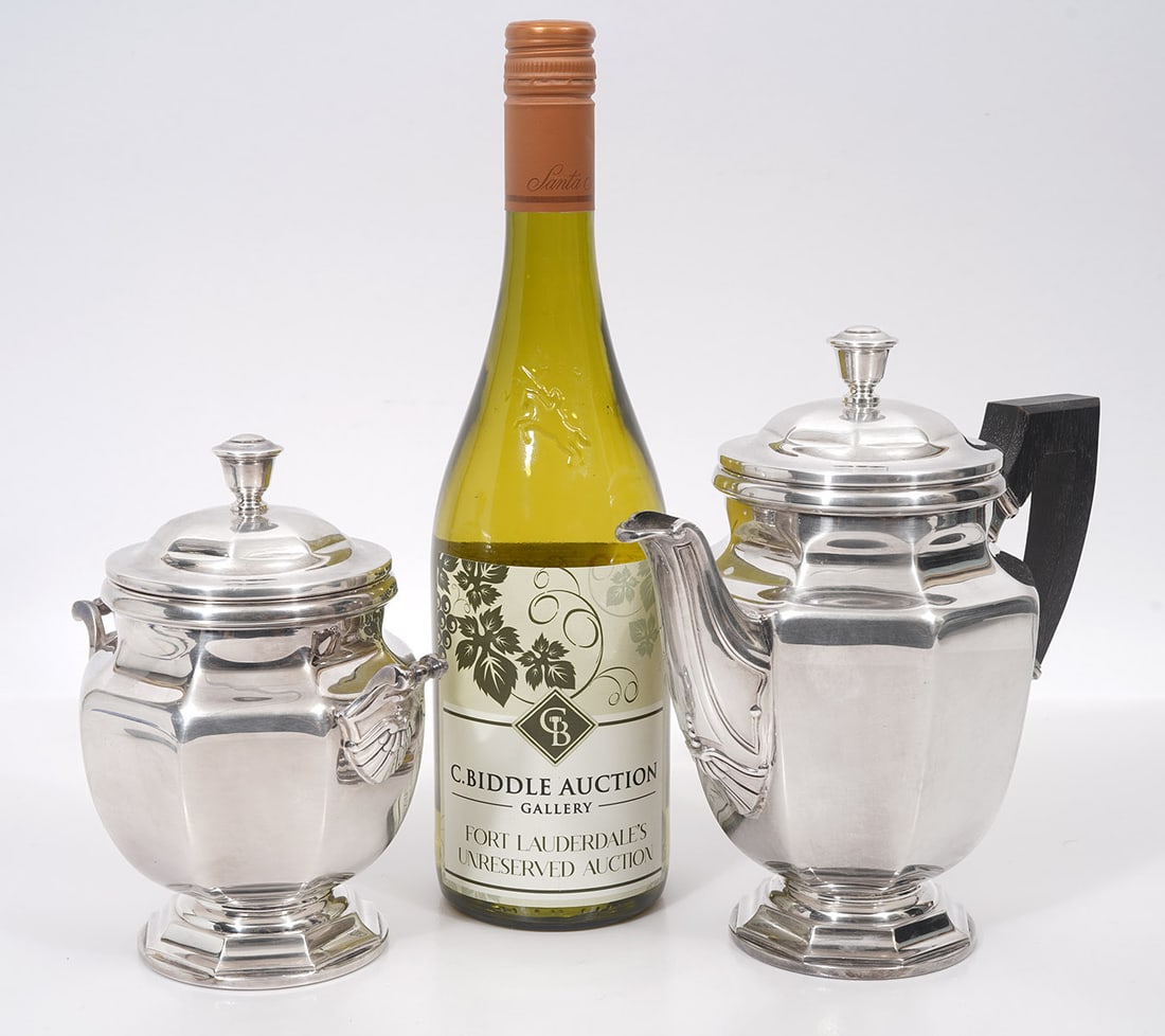 Christofle Silver-Plate Tea Pot & Sugar Bowl (1 of 6)