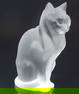 Lalique Frosted Crystal Sitting Cat
