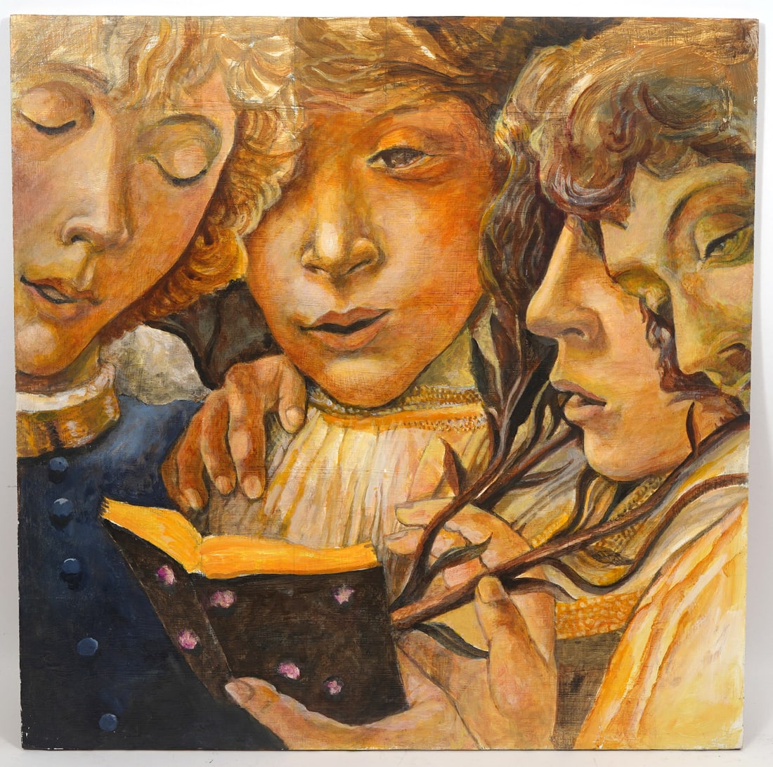 Timothy McDowell Four Boys Mixed Media Painting (1 of 3)