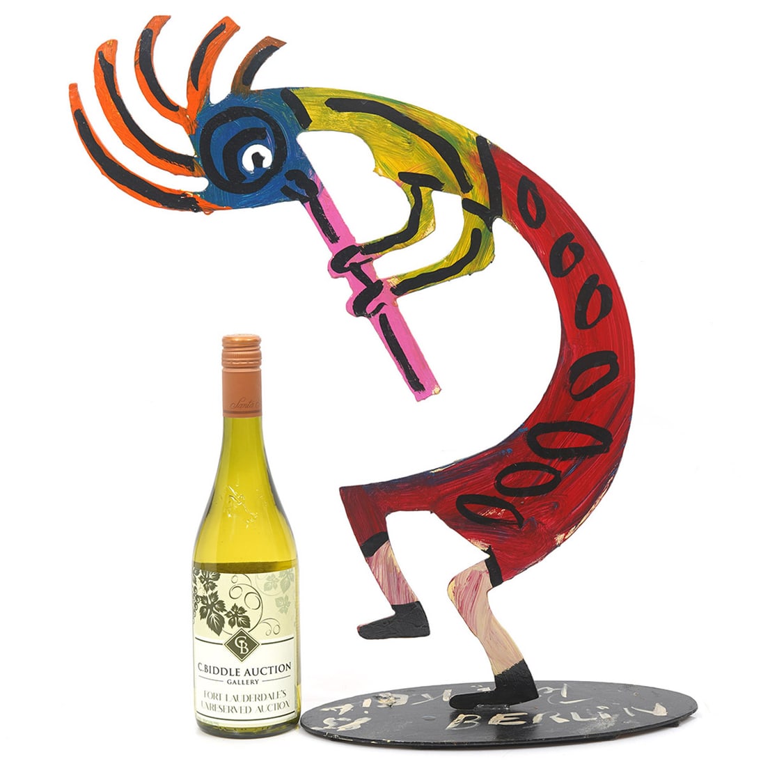 Peter Keil Painted Metal Kokopelli Sculpture (1 of 6)