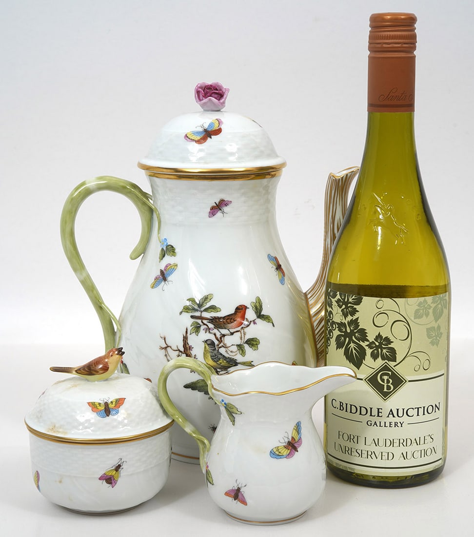 Herend Rothschild Teapot, Creamer & Sugar Bowl (1 of 7)