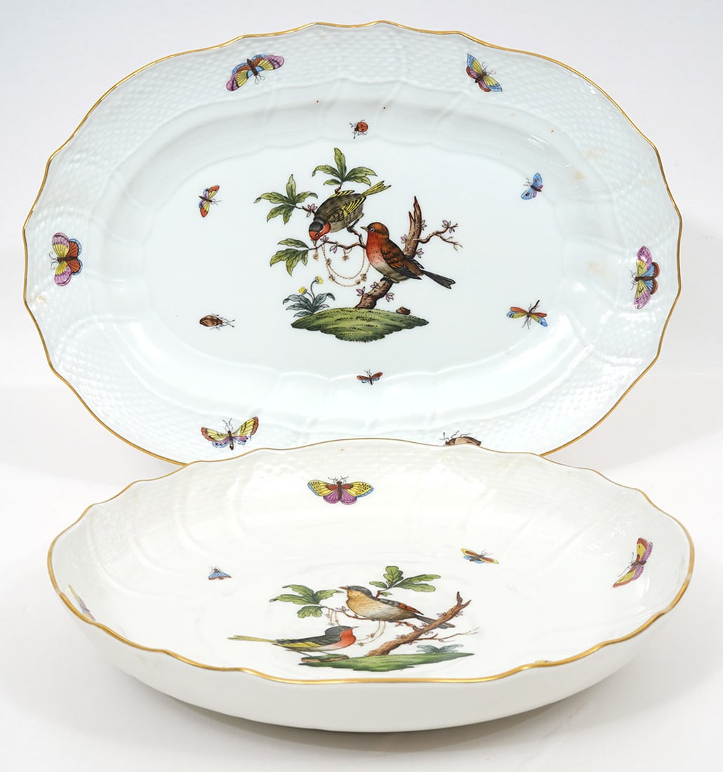 2 Herend Rothschild Bird Serving Plates (1 of 5)