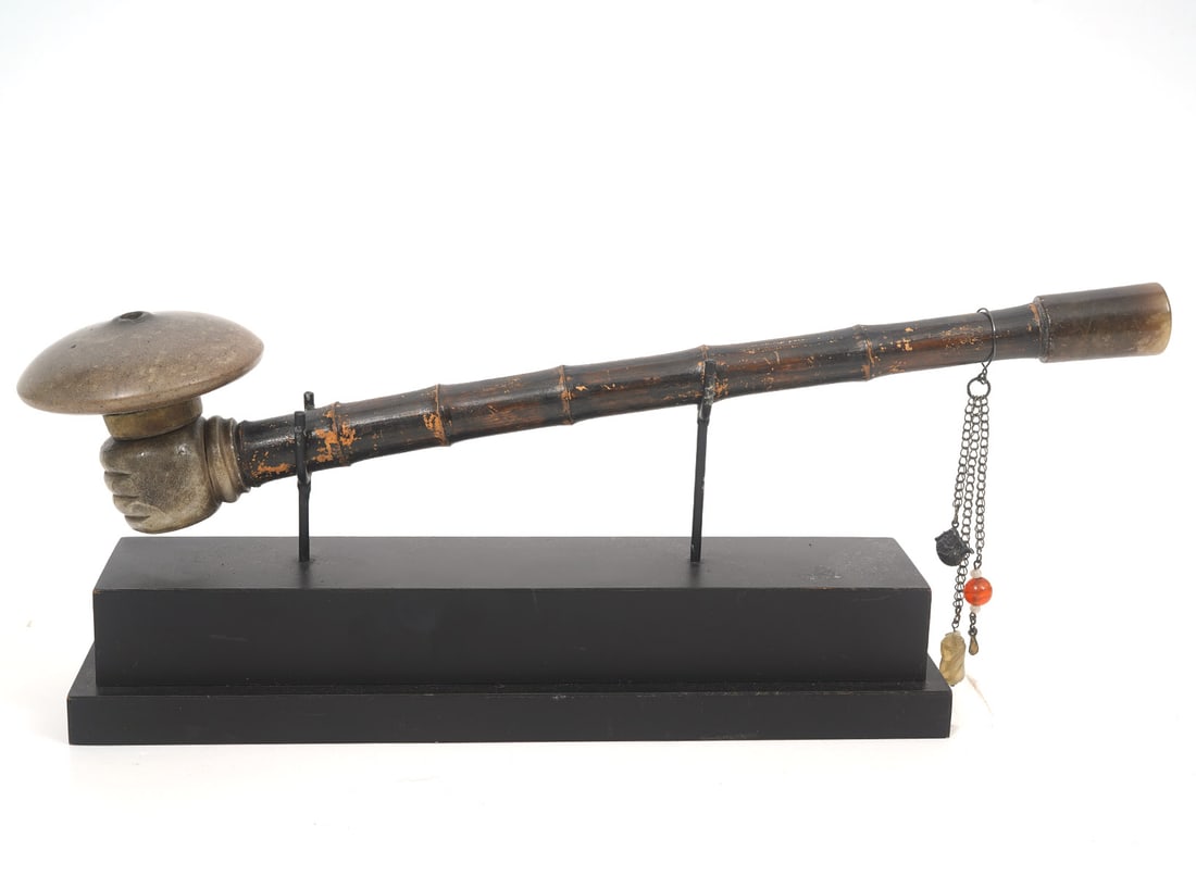 Antique Chinese Opium Pipe with Display Stand (1 of 11)