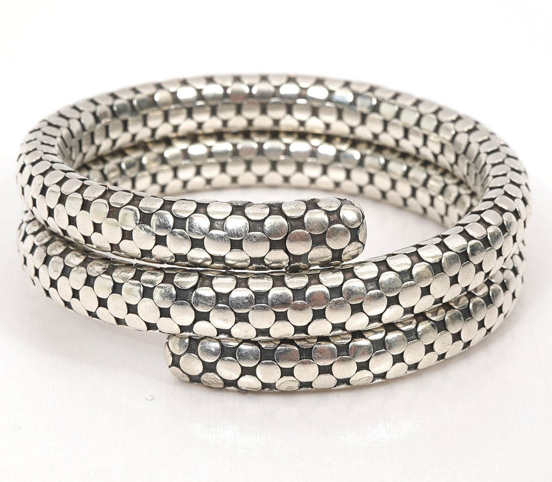 John Hardy Sterling Dot Flexible Coil Bracelet (1 of 4)