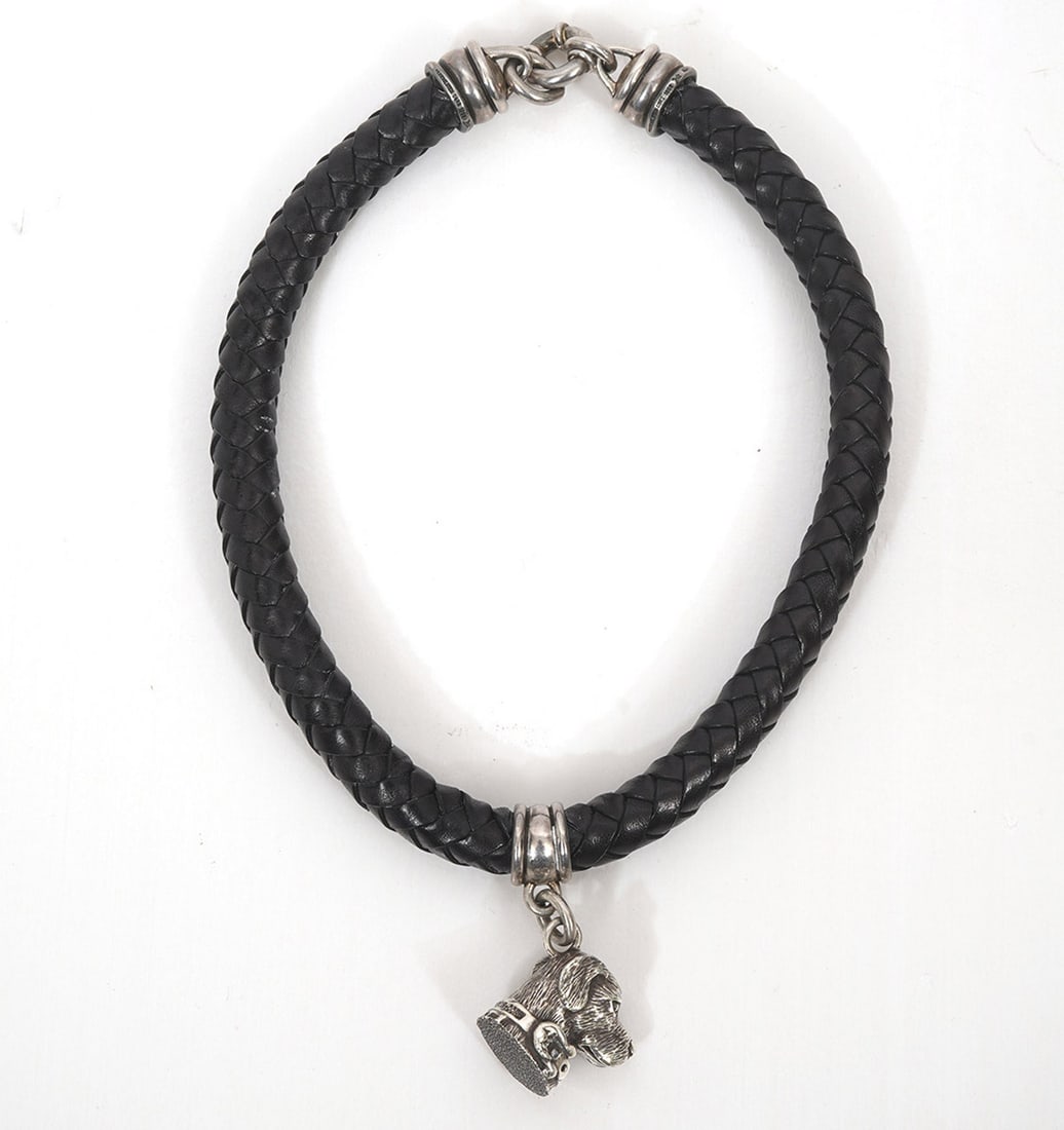 Kieselstein-Cord Leather Rope Silver Dog Necklace (1 of 7)