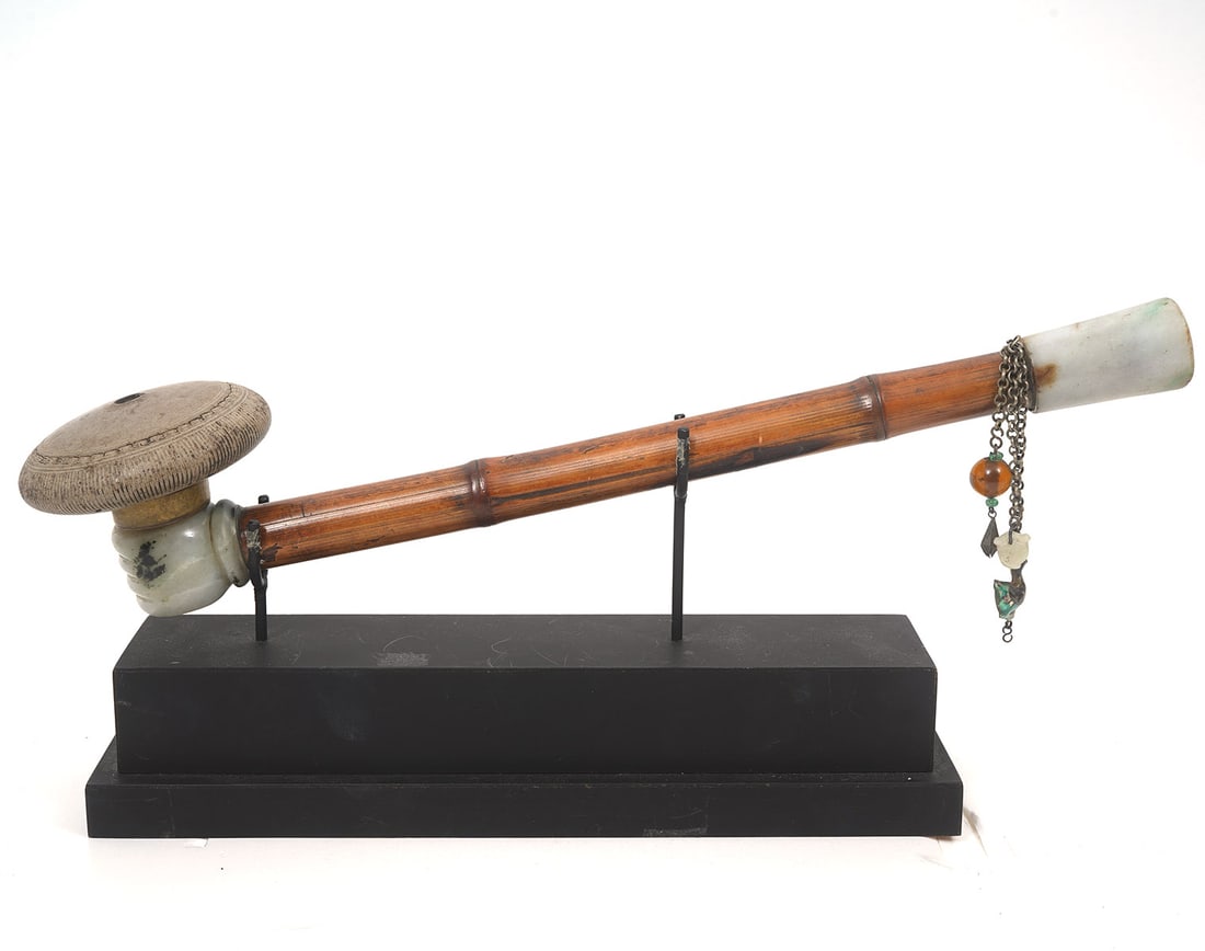 Antique Chinese Opium Pipe with Stand (1 of 6)