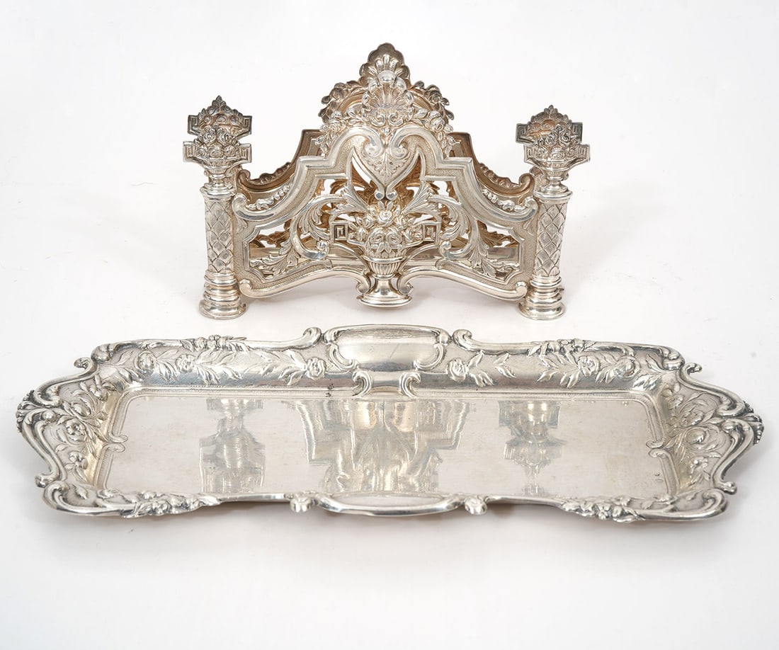 Continental Silver Napkin Holder & Tray (1 of 8)