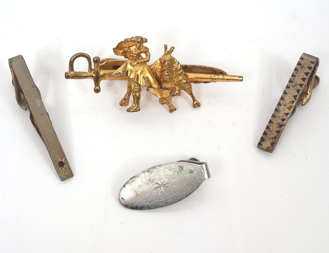 Group of 4 Sterling Silver Tie Bars (1 of 6)