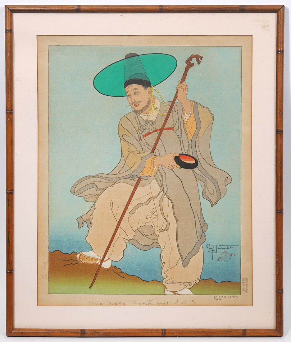 Paul Jacoulet "Le Bonze Errant" Signed Woodblock (1 of 5)