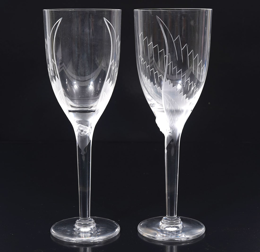 Pair of Lalique Angel Champagne Flutes (1 of 6)