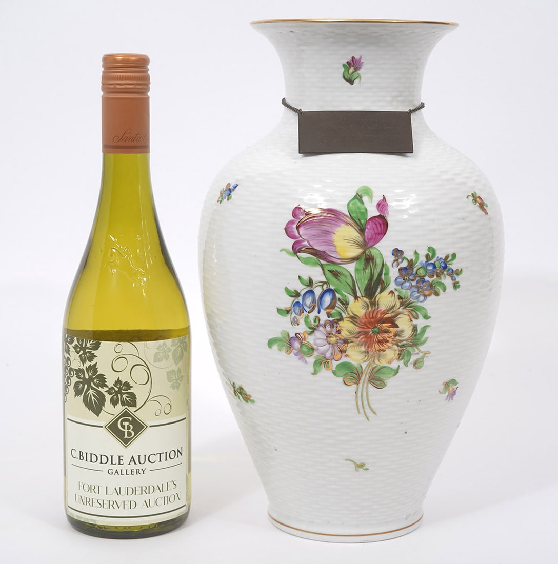 Herend Hungarian Floral Pattern Porcelain Vase (1 of 7)