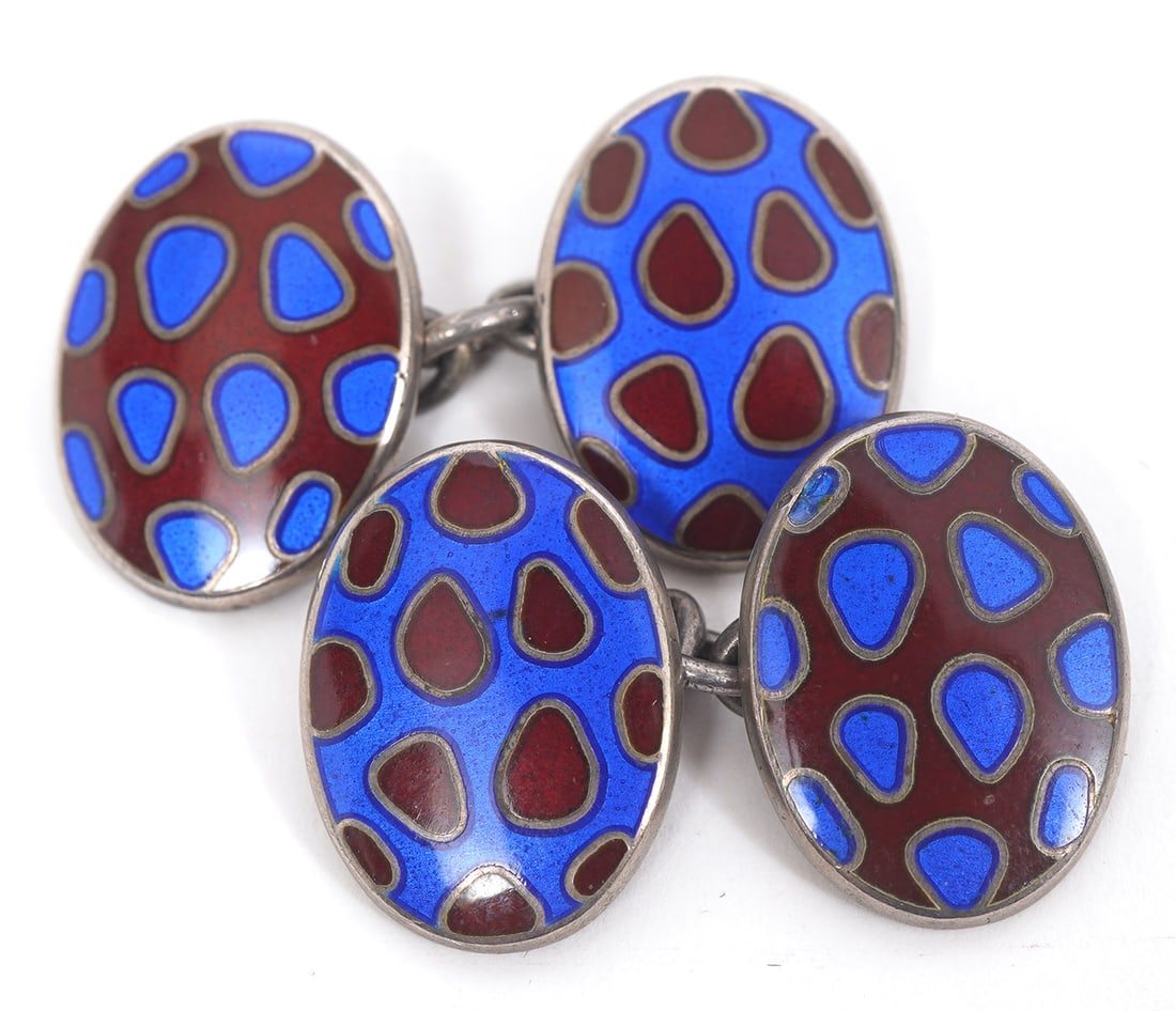 Tiffany & Co. Sterling Silver & Enamel Cufflinks (1 of 3)