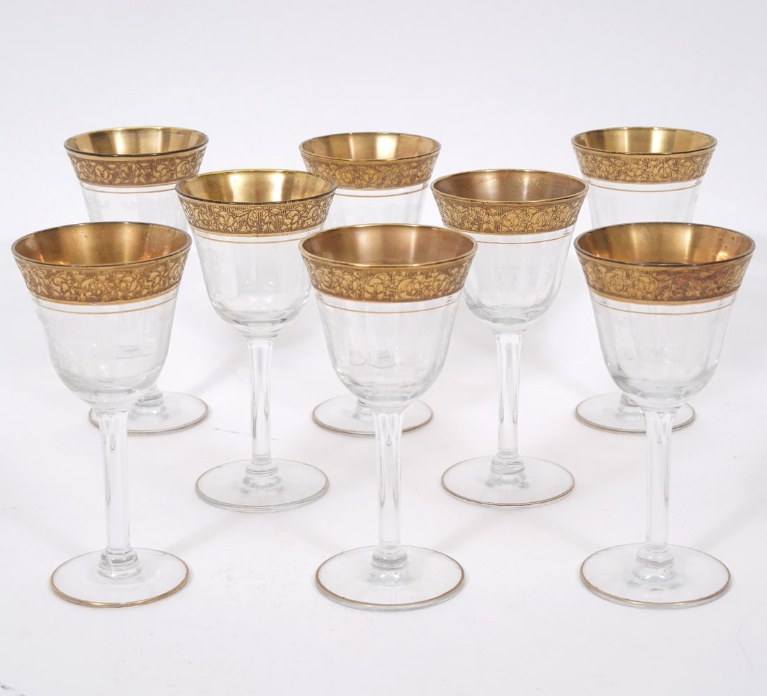 Set of 8 Bohemian Gilt Rim Cordial Glasses (1 of 5)