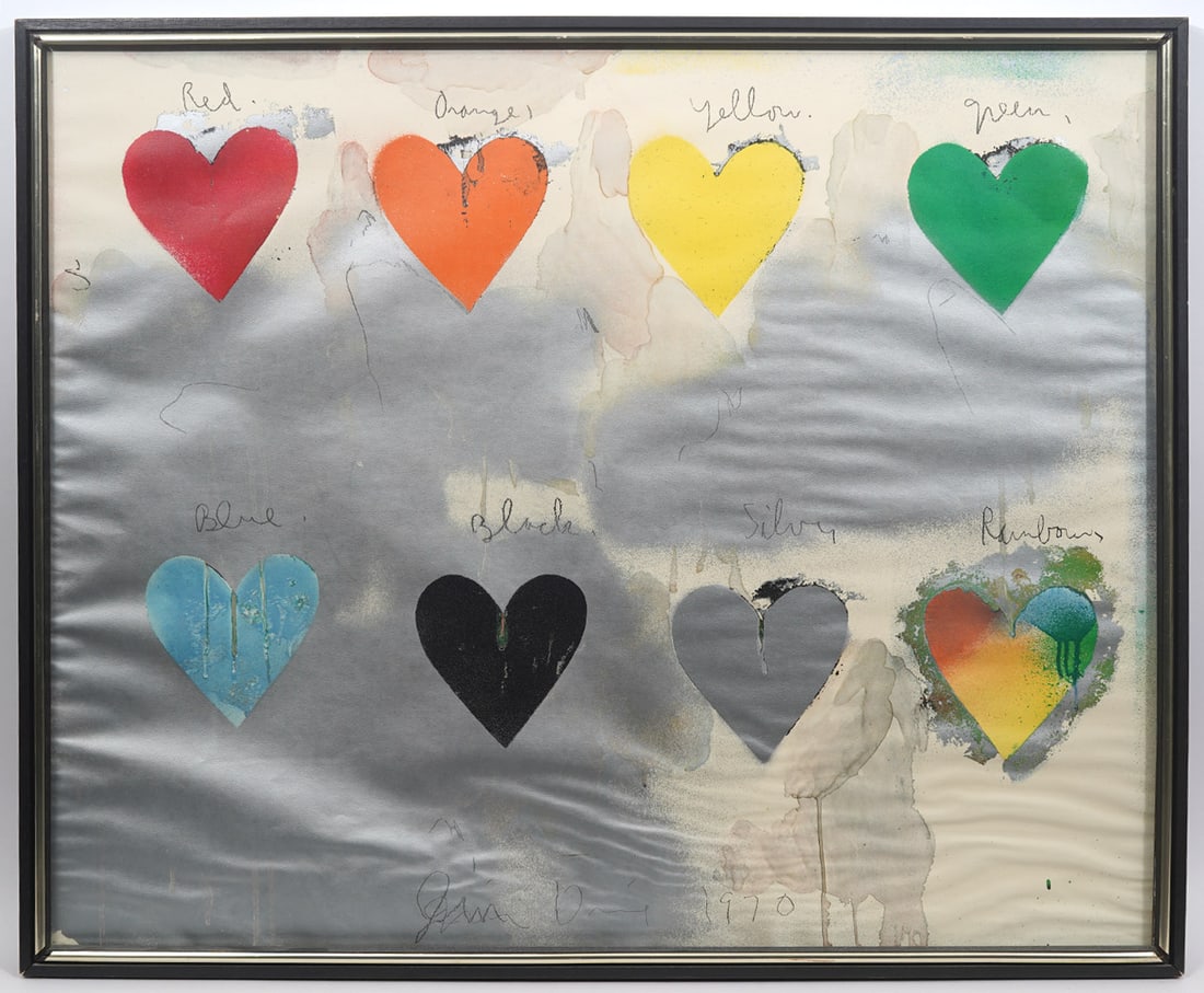 Jim Dine 'Eight Hearts' Lithograph Signed (1 of 7)