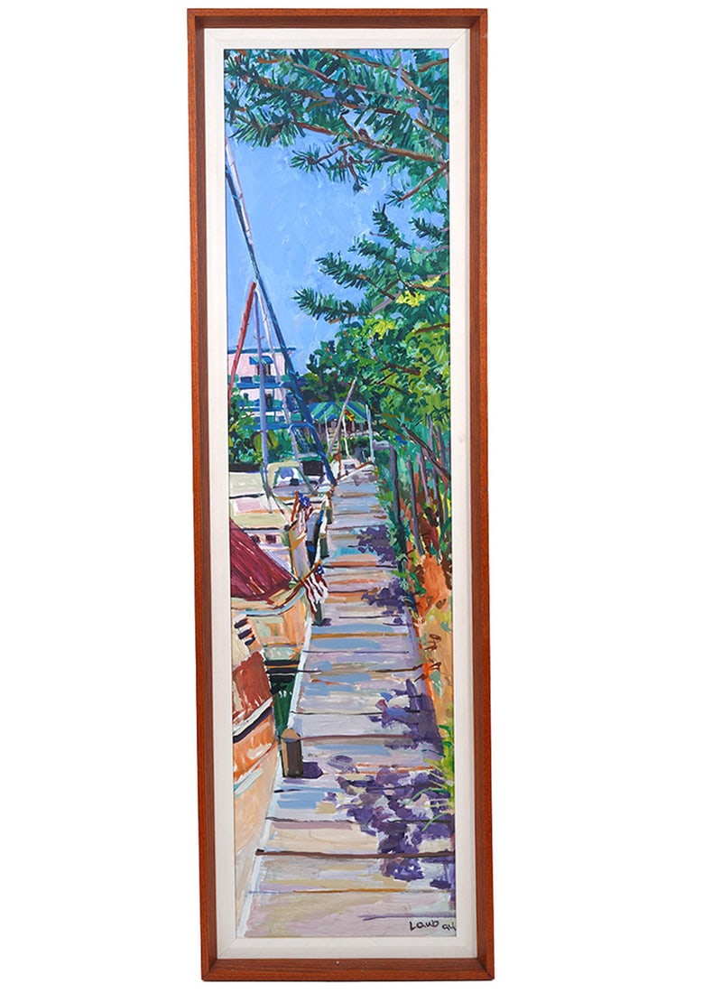 John Laub 1994 Original Oil Painting 'The Docks' (1 of 5)