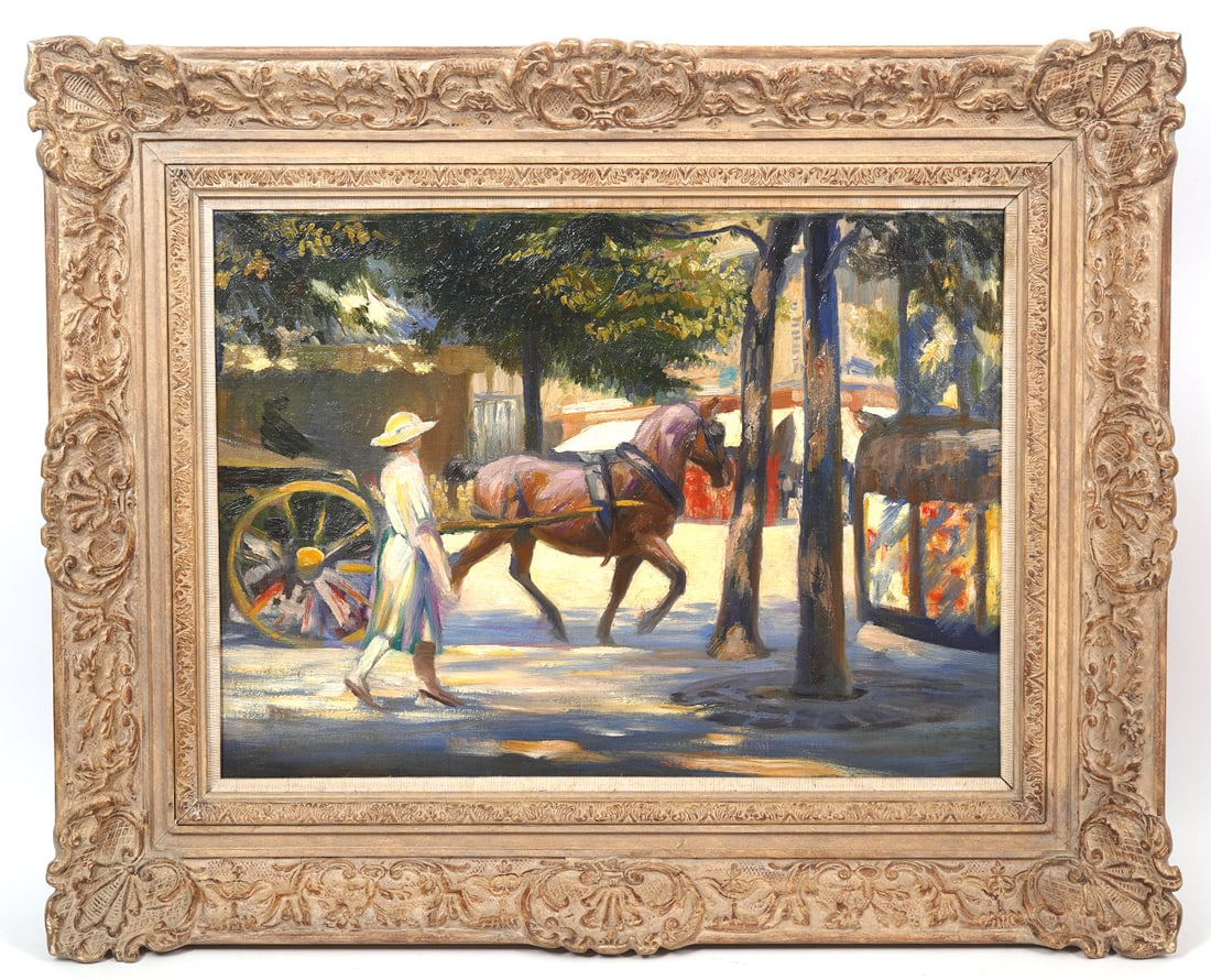 Attrb. Donald Wood Oil Painting of Horse (1 of 5)
