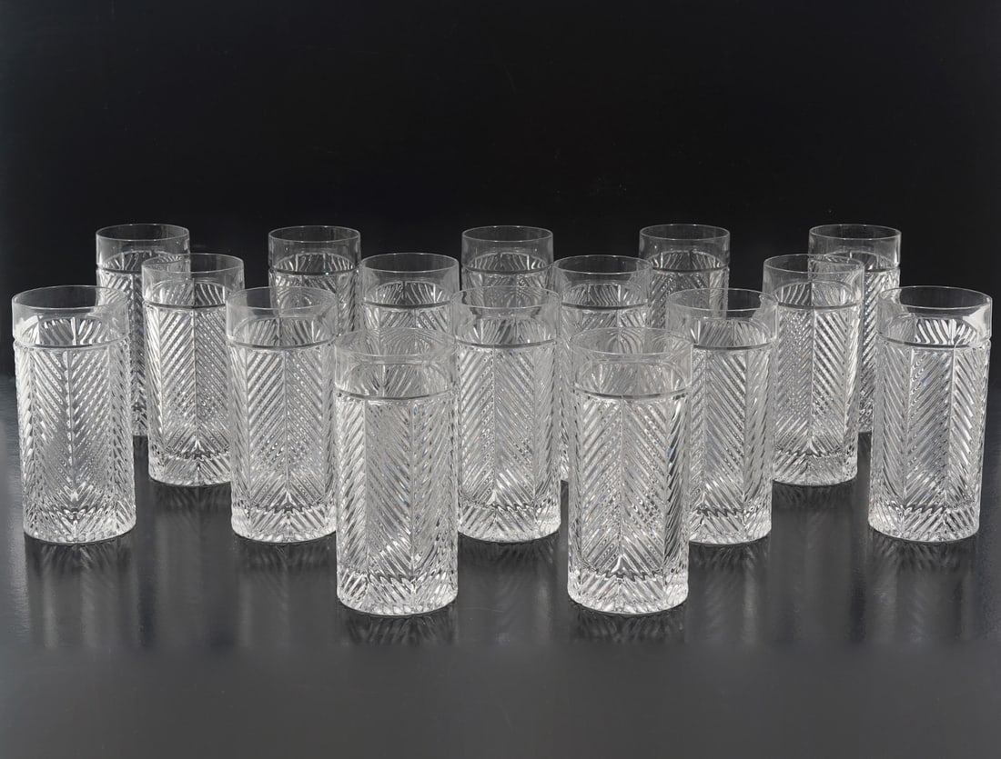 16 Ralph Lauren Herringbone Crystal Glasses (1 of 5)