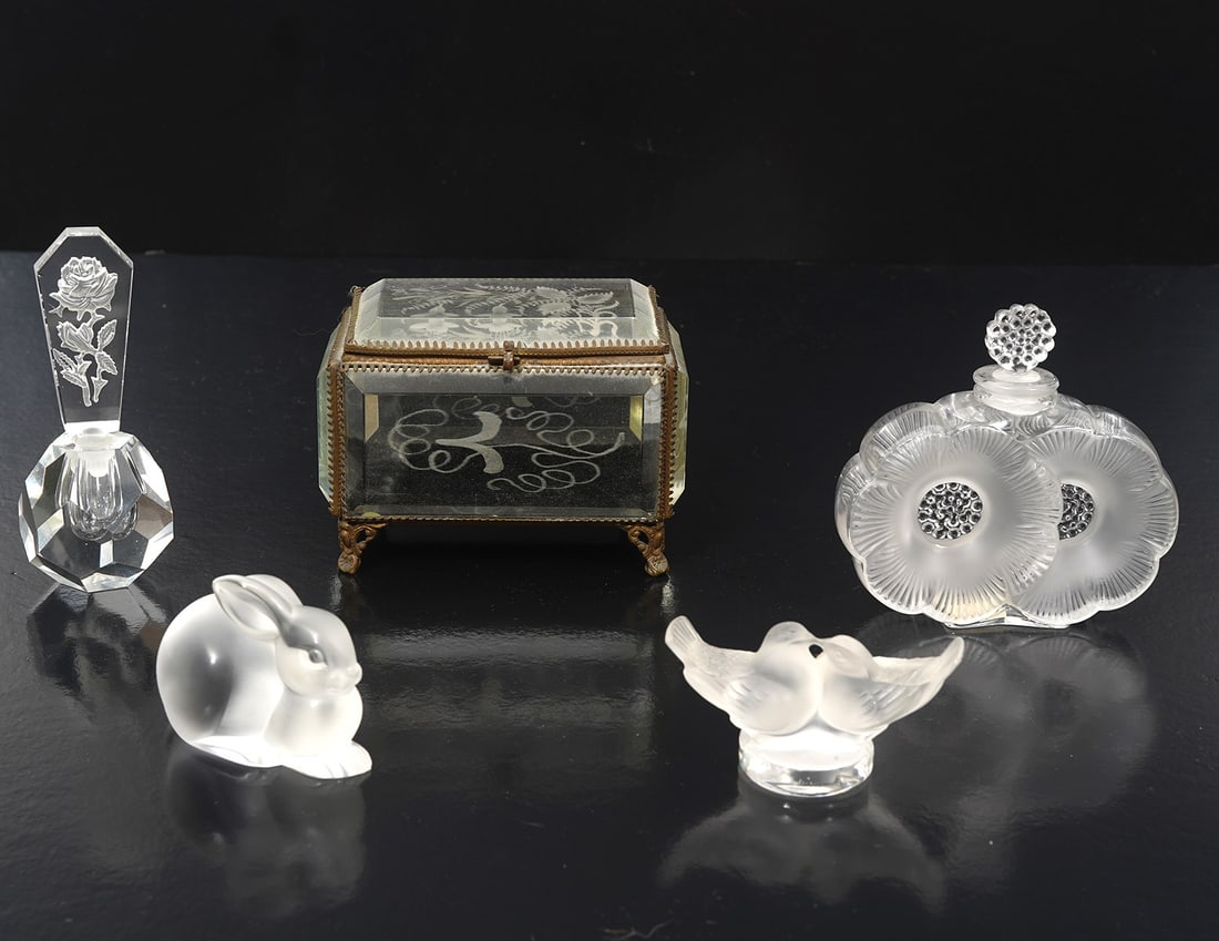 5 Crystal Vanity Objects Including Lalique (1 of 10)