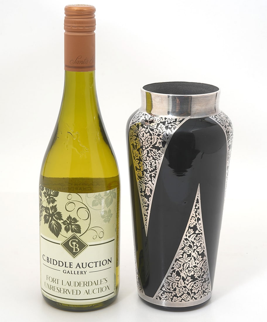 Rockwell Silver Overlay Black Amethyst Vase (1 of 6)