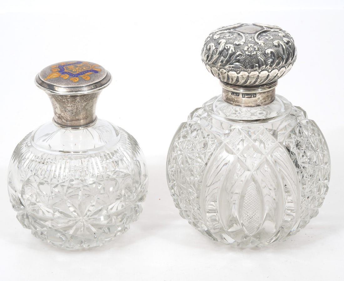 Two Sterling and Cut Crystal Perfume Bottles (1 of 10)