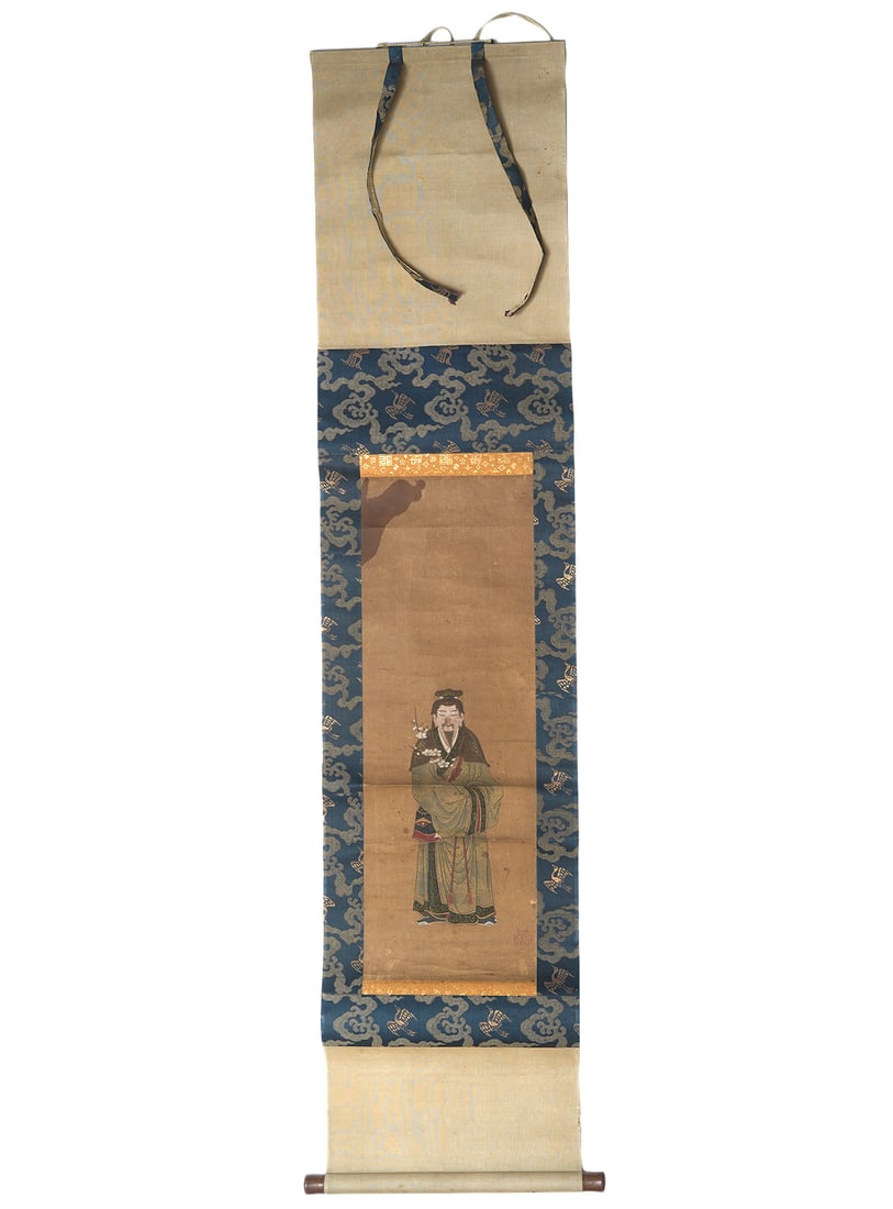 Chinese Hand-Painted Scroll of Elder Figure (1 of 5)