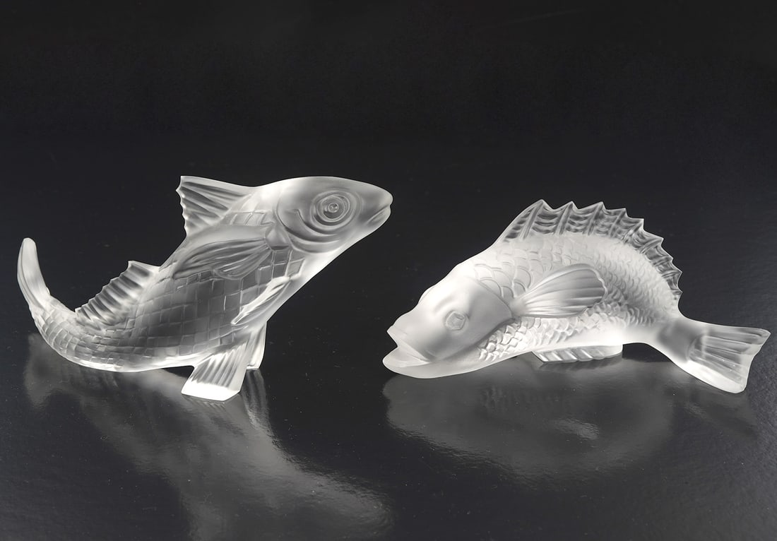 Two Baccarat Crystal Koi Fish Figures (1 of 4)