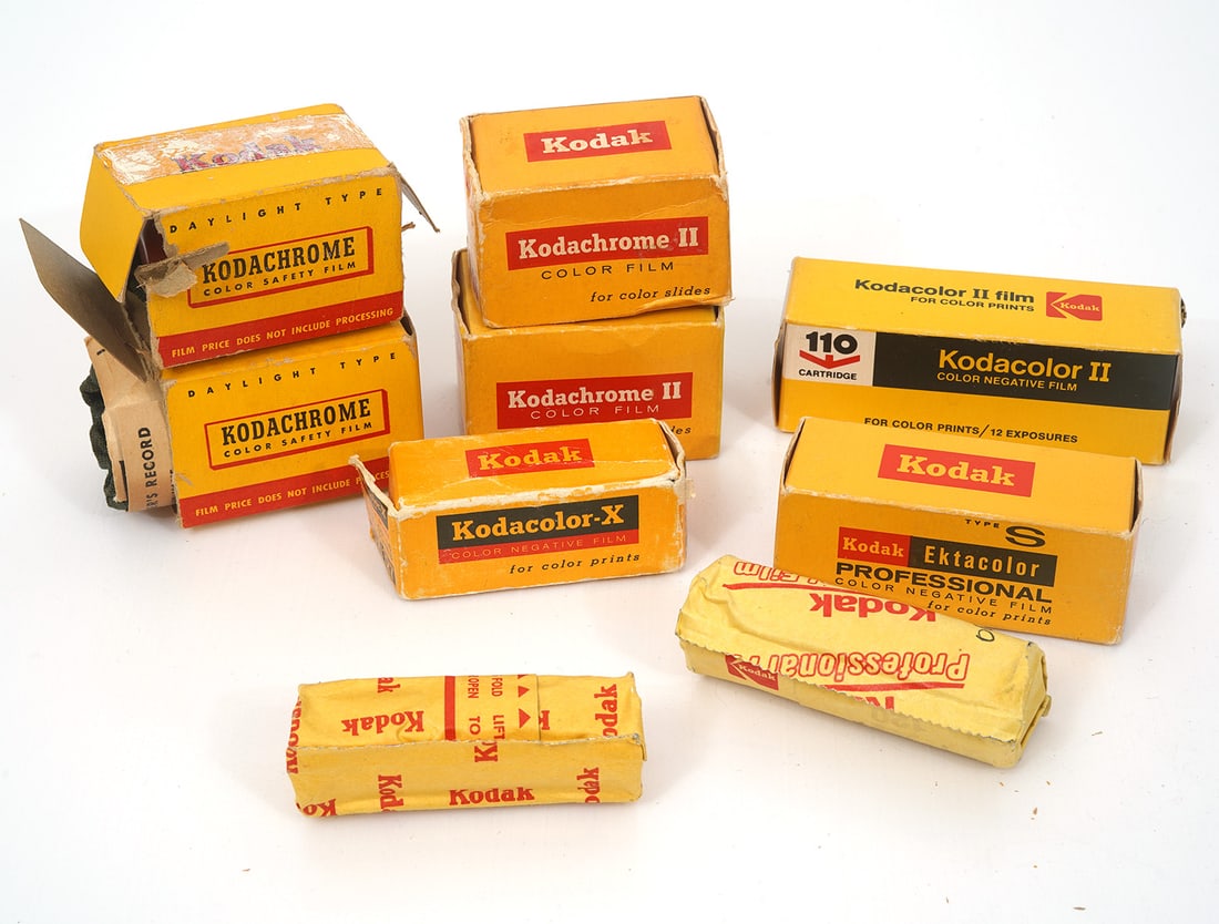 Group of Kodak Film 9pcs: 9 piece group of various Kodak film, each in its original packaging. Condition report: AS-IS condition, please see all photos. Contact C. Biddle Auction Gallery for more detailed information. C. Biddl