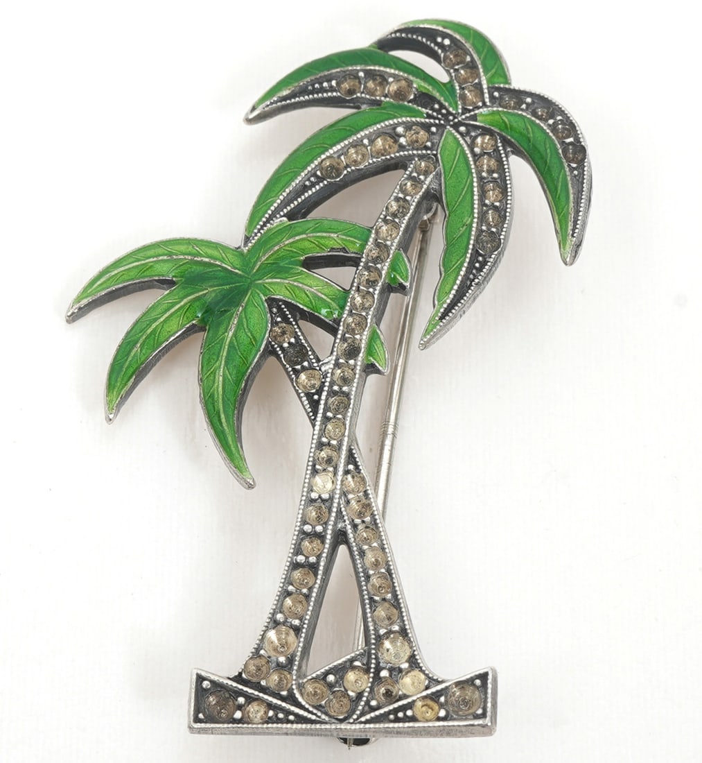 Vintage Sterling & Marcasite Palm Tree Brooch (1 of 4)