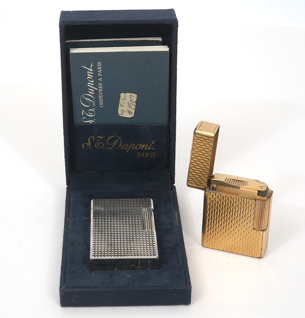 Two Textured Pattern S.T. Dupont Lighters (1 of 9)