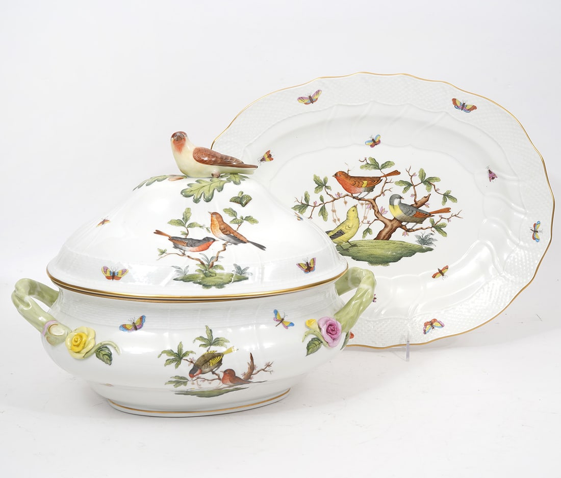 Herend Rothschild Bird Tureen & Underplate (1 of 12)