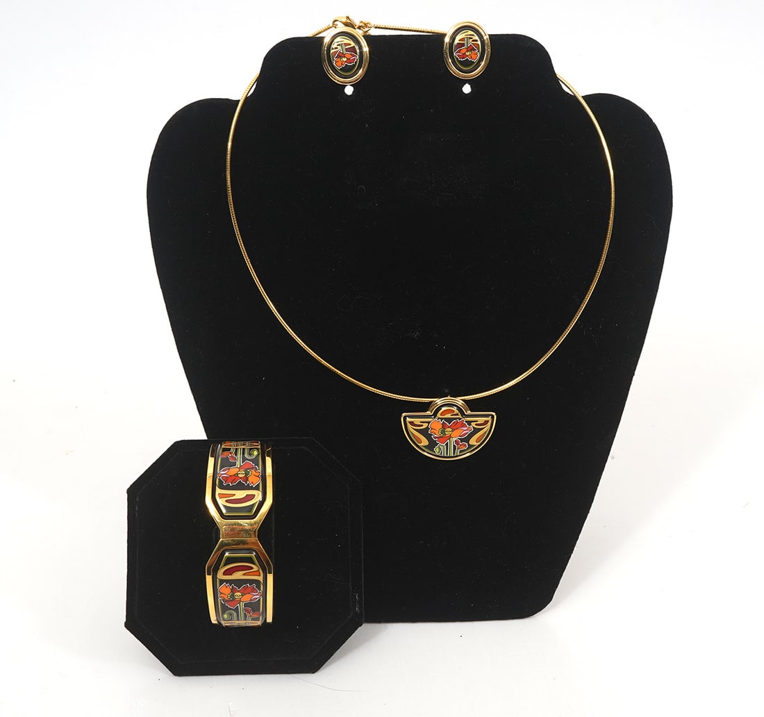 Frey Wille Fire Enamel & Gold Jewelry Set (1 of 5)