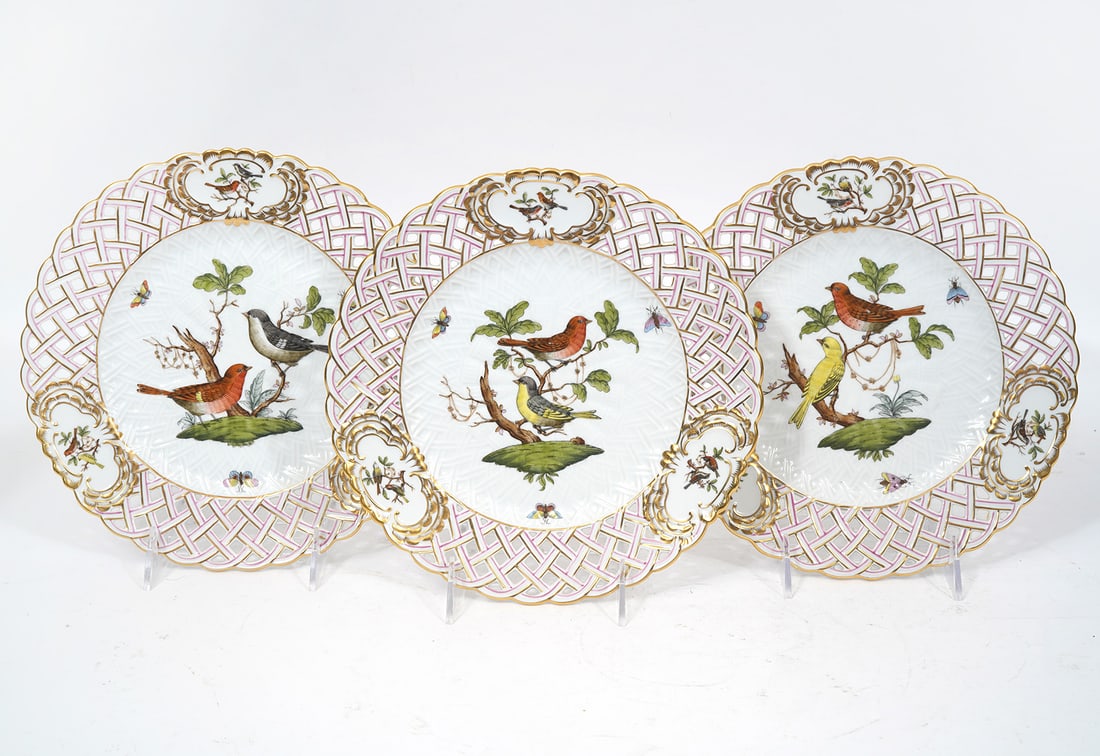 3 Vintage Herend Rothschild Bird Plates (1 of 6)